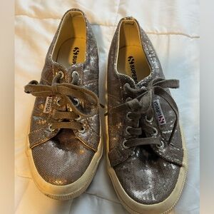 Superga Pewter Sequin Sneaker